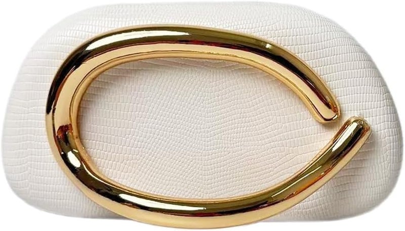 CUXVA Acrylic Clutch Purse for Women Classic Round Acrylic Evening Handbag Vintage Metal Handlebars Bag for Wedding Party Prom - Image 1